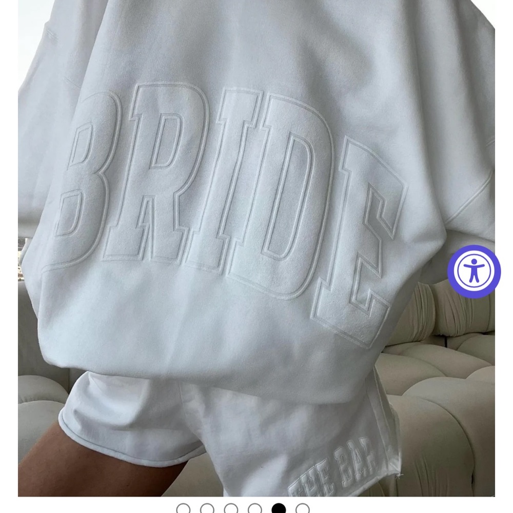The Bar White Bride Sweatshirt Size Large